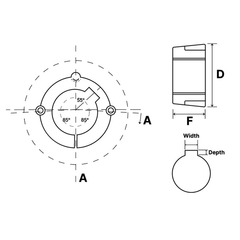 1215-5/8 Tapered Locking Bush with 5/8 inch Bore