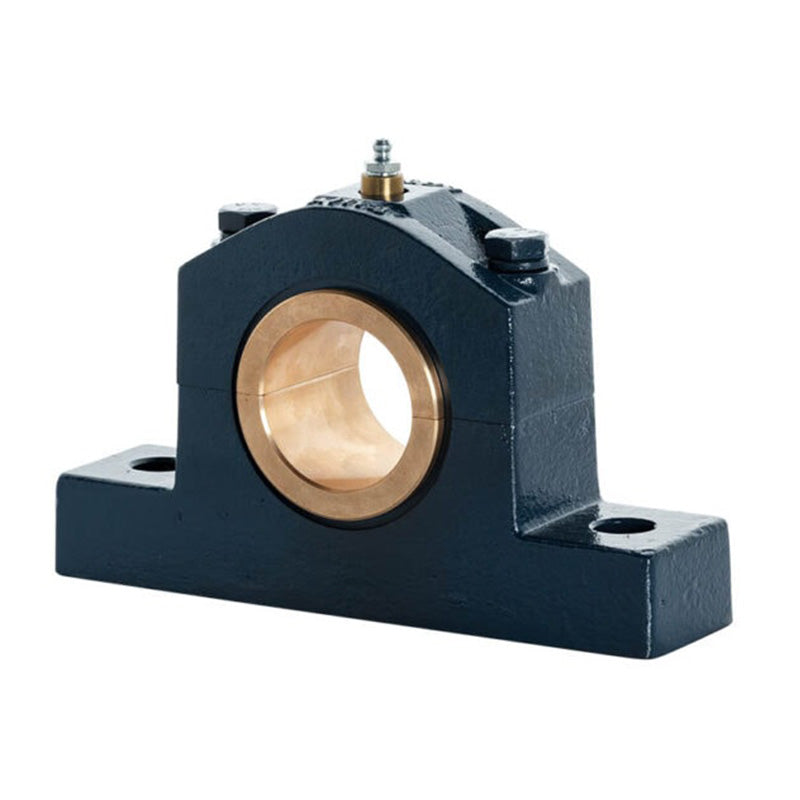 Major Brand DIN505-140M Medium Duty Metric Split Cast Iron Two Bolt Pillow / Plummer Block Housing with 140mm Bore Gunmetal Bush Insert - Allow 3-4 Weeks