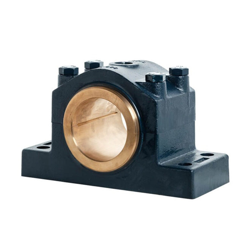 Major Brand DIN506-55M Heavy Duty Metric Split Cast Iron Four Bolt Pillow / Plummer Block Housing with 55mm Bore Gunmetal Bush Insert - Allow 3-4 Weeks