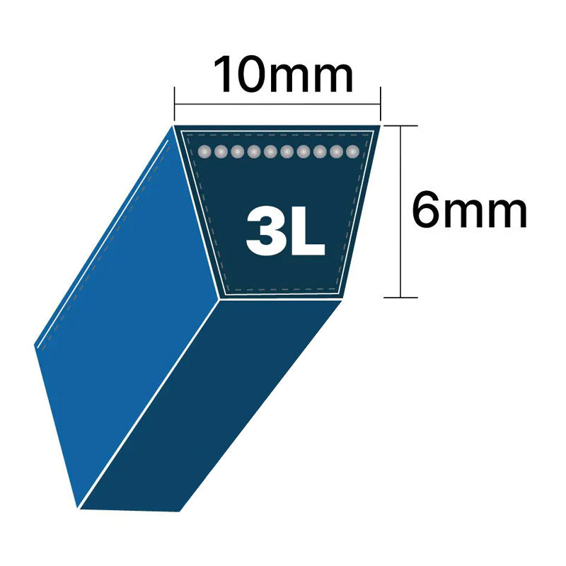 DRY-3L510K 3L Section 10x6mm Blue Cotton Dry Cover Kevlar Re-inforced Mower Wrapped V-Belt