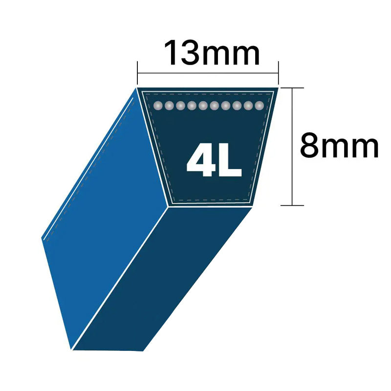 DRY-4L240K 4L Section 13x8mm Blue Cotton Dry Cover Kevlar Re-inforced Mower Wrapped V-Belt