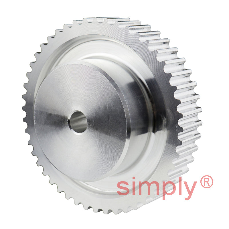 Drive-Flex P168-14M-55 - 14mm Pitch 168 Tooth Flangeless HTD Type Cast Iron Pilot Bore Timing Pulley for 55mm Wide Belts