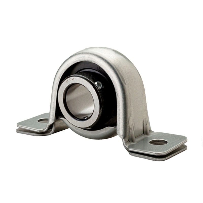 NTN M-AELPP202 Metric Pressed Steel Two Bolt Plummer Block Housing with 15mm Eccentric Collar Insert - Allow 2-3 Days