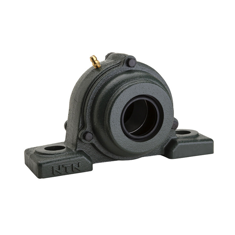 NTN S-UCP203D1 Metric Cast Iron Two Bolt Pillow / Plummer Block Housing with 17mm Bore Insert with Steel Plate Cover - Open Version - Allow 2-3 Days