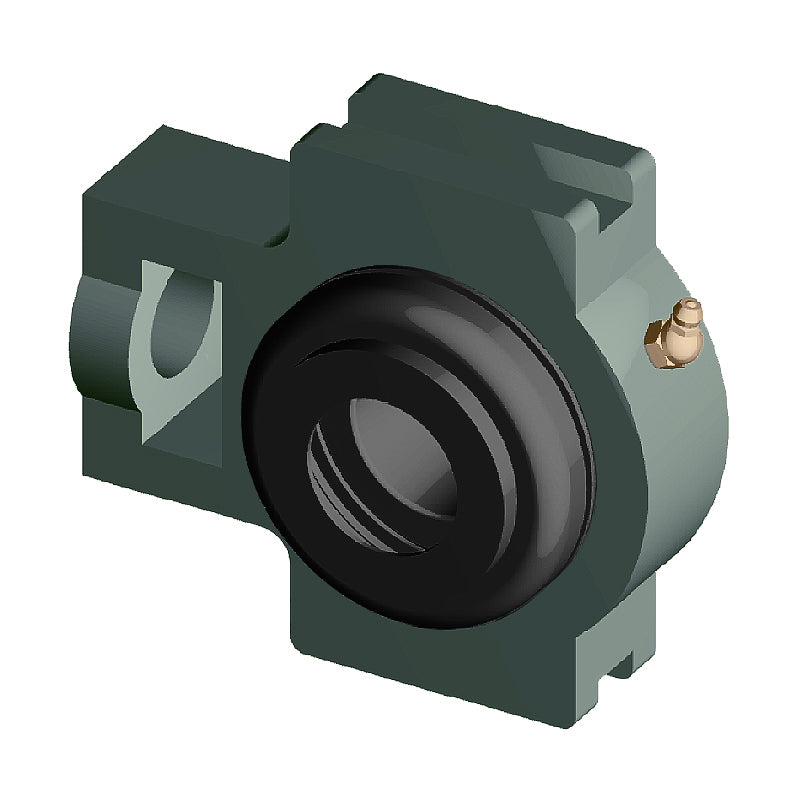 NTN S-UCTX10-200D1 Imperial Cast Iron Take Up Unit with 2 inch Bore Bearing Unit with Steel Plate Cover - Open Version - Allow 2-3 Days