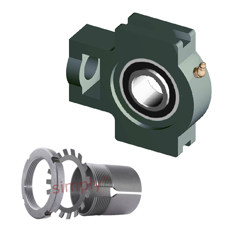 NTN UKT315D1/H2315X Metric Cast Iron Take Up Unit Insert and Adaptor Sleeve Fits 65mm Shaft - Allow 2-3 Days