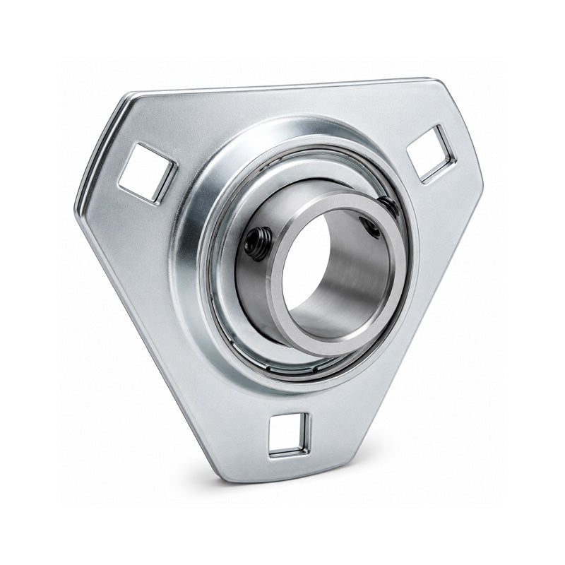 RHP SLFT15/16 Pressed Steel 3 Bolt Triangle Flange Housing and 15/16 inch Bore Insert