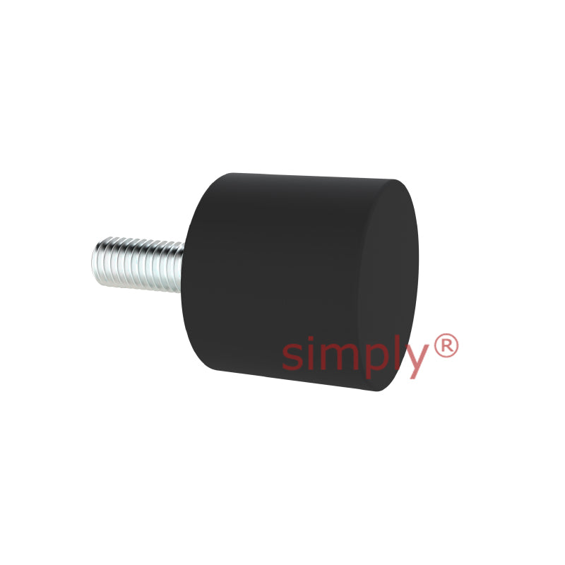 High-Performance Male Rubber Cylindrical Bump Stop 20x20mm M6 Thread