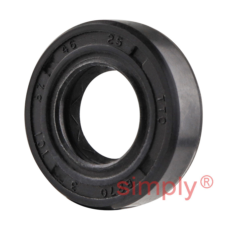 0.46x0.87x0.25 inch Nitrile Rubber Double Lip Rotary Shaft Oil Seal with Garter Spring R23 / TC Style