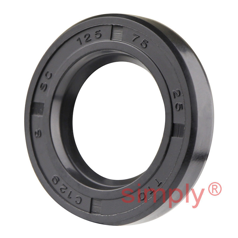 0.75x1.25x0.25 inch Nitrile Rubber Single Lip Rotary Shaft Oil Seal with Garter Spring R21 / SC