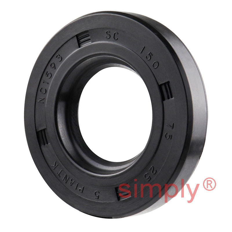 0.75x1.5x0.25 inch Nitrile Rubber Single Lip Rotary Shaft Oil Seal with Garter Spring R21 / SC