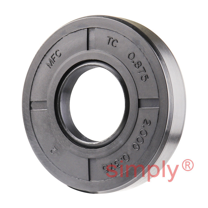 0.87x2x0.37 inch Nitrile Rubber Rotary Shaft Oil Seal with Garter Spring R23 / TC Style