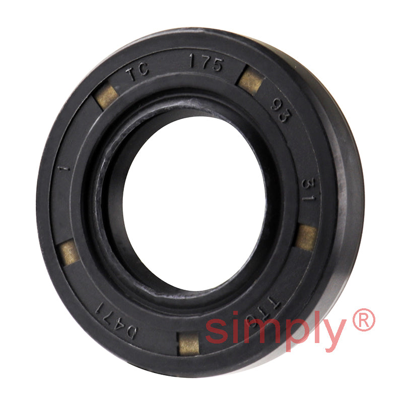 0.93x1.75x0.31 inch Nitrile Rubber Double Lip Rotary Shaft Oil Seal with Garter Spring R23 / TC Style