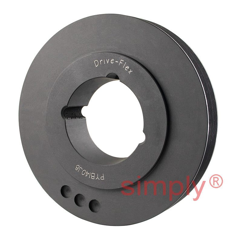 140J08 Tapered Bore Polyvee Belt Pulley 140mm Pitch Diameter 8 Grooves