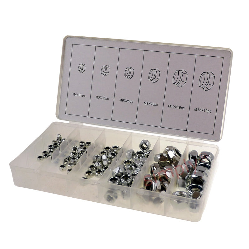 146 Piece Nylock Locknut Assortment Kit in Storage Case