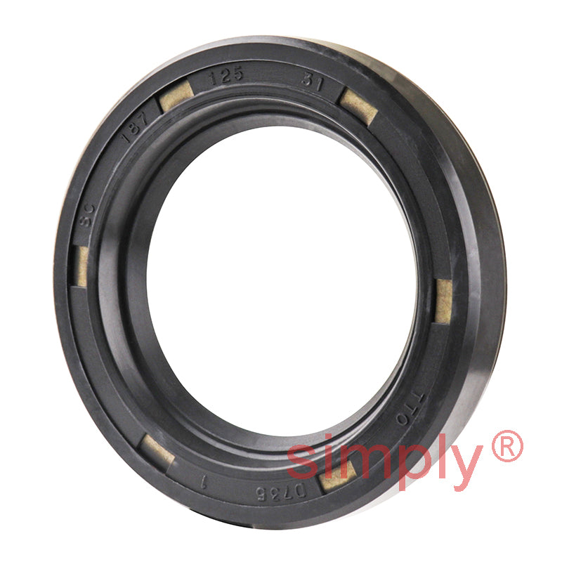 1.25x1.87x0.31 inch Nitrile Rubber Single Lip Rotary Shaft Oil Seal with Garter Spring R21 / SC