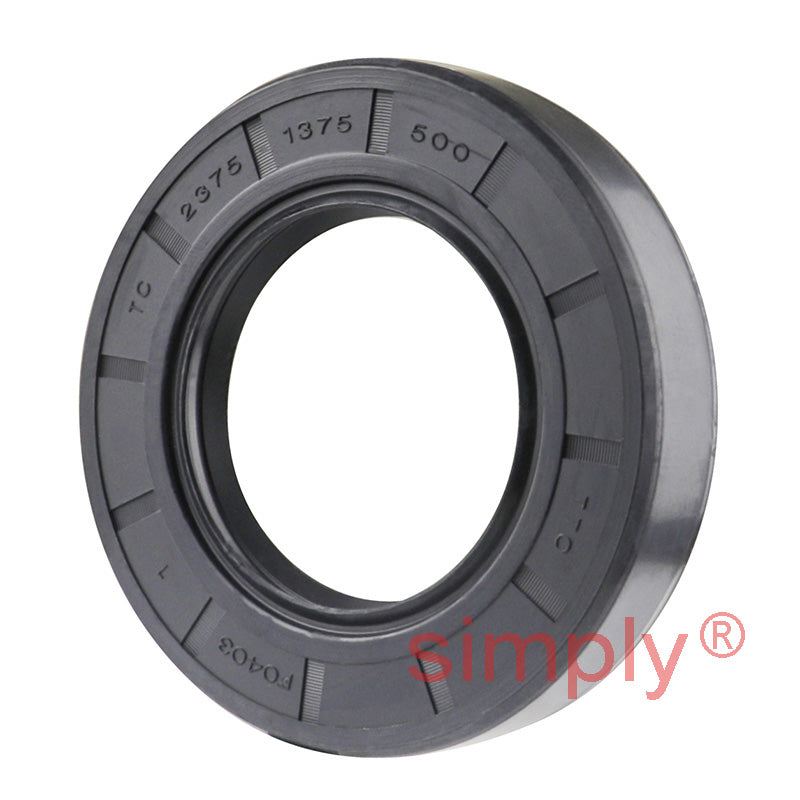 1.37x2.37x0.5 inch Nitrile Rubber Double Lip Rotary Shaft Oil Seal with Garter Spring R23 / TC Style