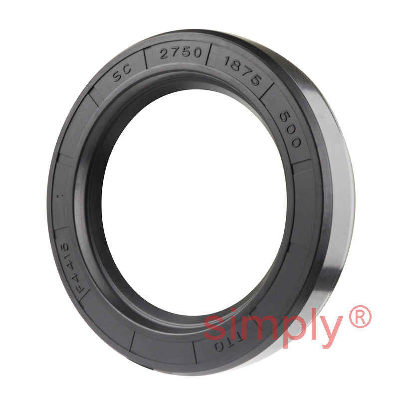 1.87x2.75x0.5 inch Nitrile Rubber Single Lip Rotary Shaft Oil Seal with Garter Spring R21 / SC Style