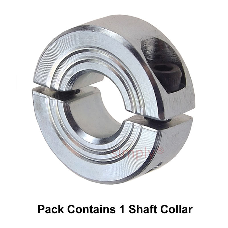 CADB11Z Zinc Plated En8 Steel Double Split Shaft Collar 11x28x11mm with Clamp Bolt
