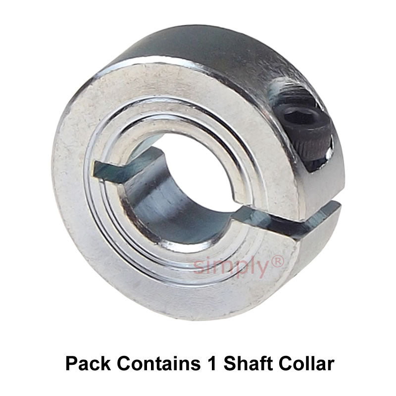 CASB28Z Zinc Plated En8 Steel Single Split Shaft Collar 28x48x15mm with Clamp Bolt