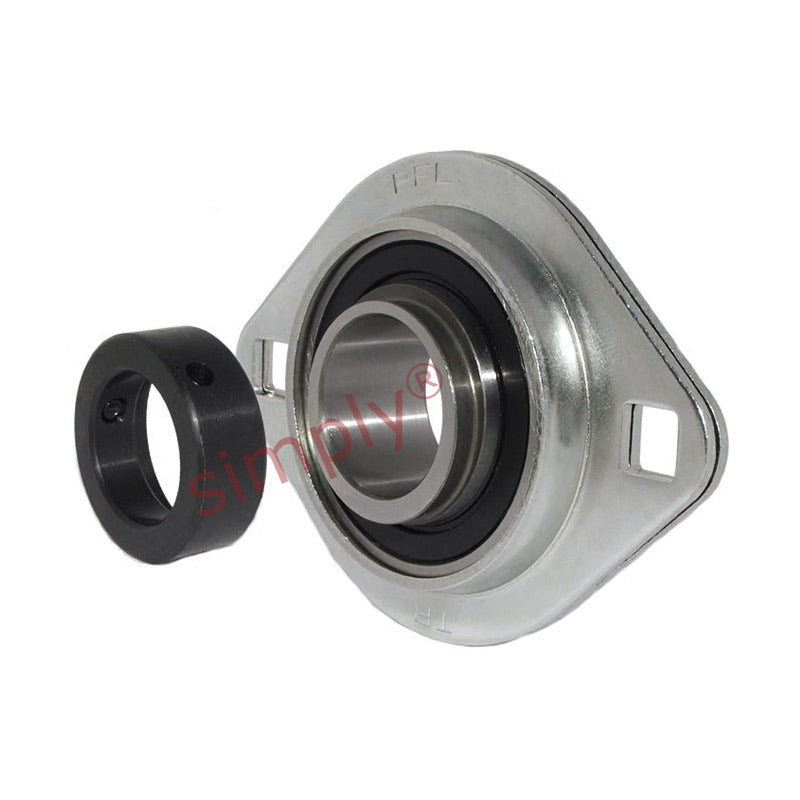 SAPFL201 Oval 2 Bolt Pressed Steel Bearing Housing with 12mm Collar Insert
