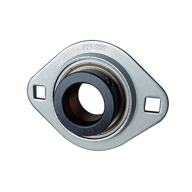 SAPFL205-14 Oval 2 Bolt Pressed Steel Bearing Housing with 7/8 inch Collar Insert