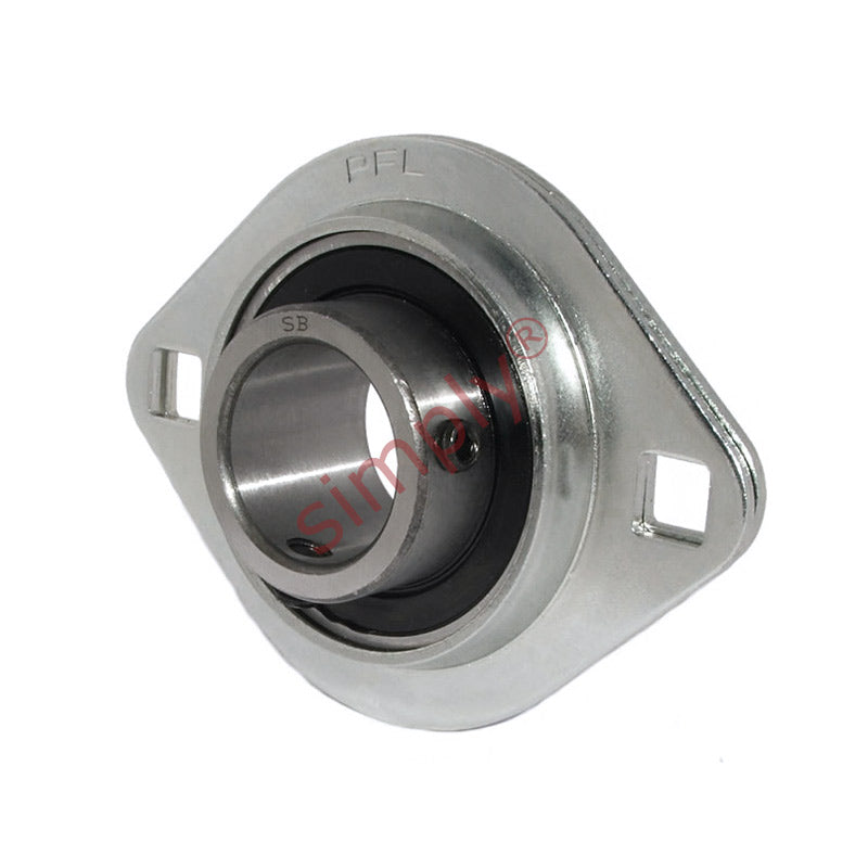 SBPFL205-14 Oval 2 Bolt Pressed Steel Bearing Housing with 7/8 inch insert
