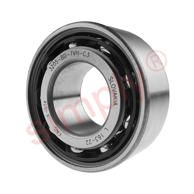3205B2RSTVC3 Double Row Angular Contact Ball Bearing 25x52x20.6mm