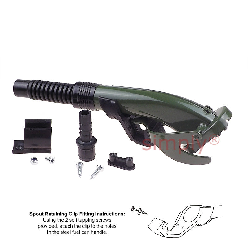 FC021 Rugged Heavy Duty Metal Fuel Can Spout Green for Petrol Diesel Oil Kerosene Paraffin Gasoline etc
