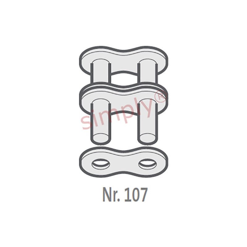 Renold SD 12B-2-NO107 BS Duplex Chain Outer Link To Be Riveted 3/4 inch Pitch