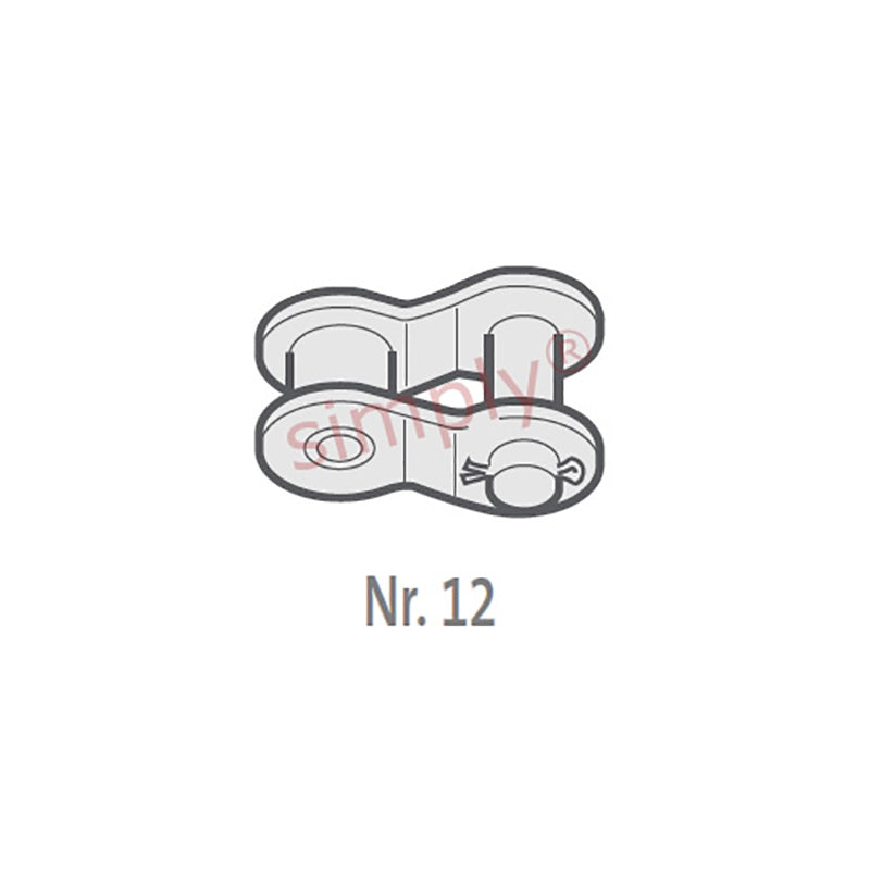 Branded 100-1-NO12 ANSI / AS Simplex Chain Single Cranked Cottered Link 1-1/4 inch Pitch