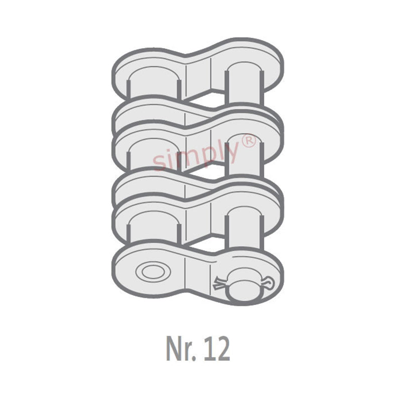 Branded 120-3-NO12 ANSI / AS Triplex Chain Single Cranked Cottered Link 1-1/2 inch Pitch