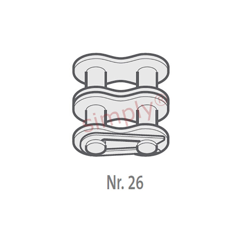 Renold Synergy 12B-2-NO26 BS Duplex Chain Connecting Link With Spring Clip 3/4 inch Pitch