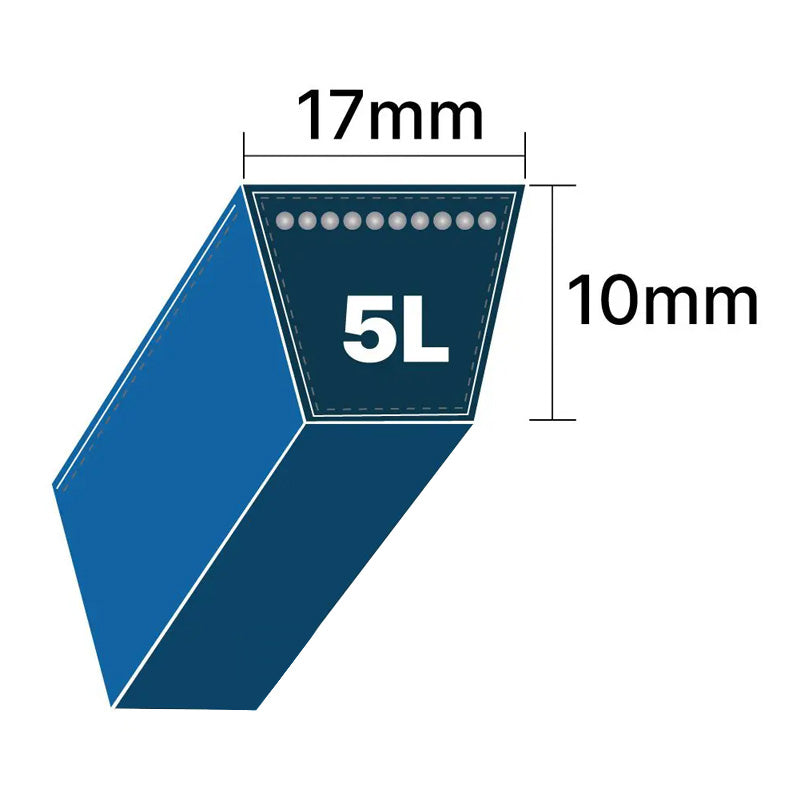 DRY-5L1100K 5L Section 17x10mm Blue Cotton Dry Cover Kevlar Re-inforced Mower Wrapped V-Belt