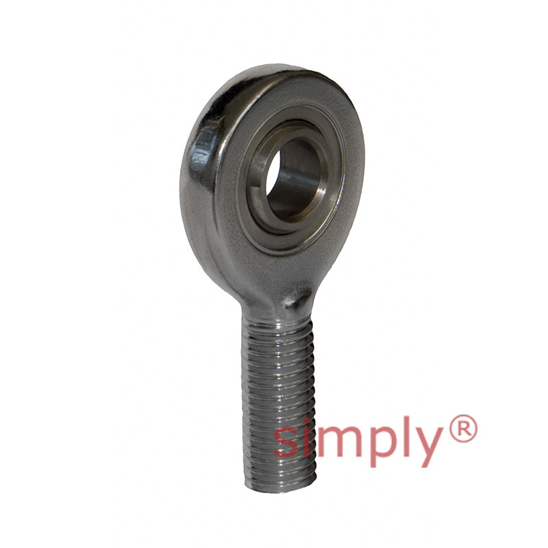 Fluro EAL50DNIRO Left Hand Stainless Steel / PTFE Lined Maintenance Free Male Plain Rod End M45x3 Thread