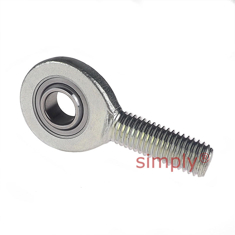 Fluro EAL12D Left Hand Zinc Plated Steel / Steel Maintenance Free Male Plain Rod End M12 Thread