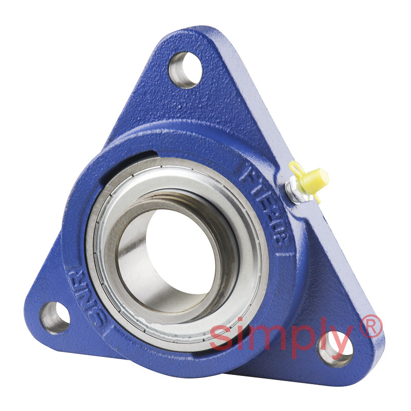 SNR ESFTE208 Metric Three Bolt Cast Iron Triangular Housing Unit with Eccentric Collar Insert 40mm Bore