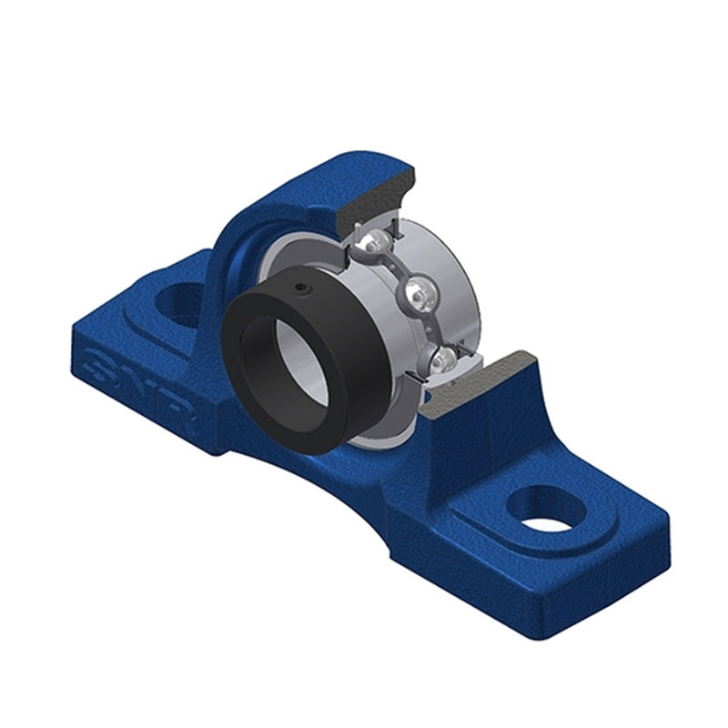 SNR EXP205 Metric Cast Iron Two Bolt Pillow / Plummer Block Housing with 25mm Eccentric Collar Insert - Allow 2-3 Days