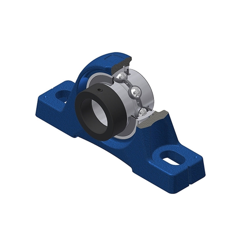 SNR EXPE209 Metric Cast Iron Two Bolt Pillow / Plummer Block Housing with 45mm Eccentric Collar Insert - Allow 2-3 Days