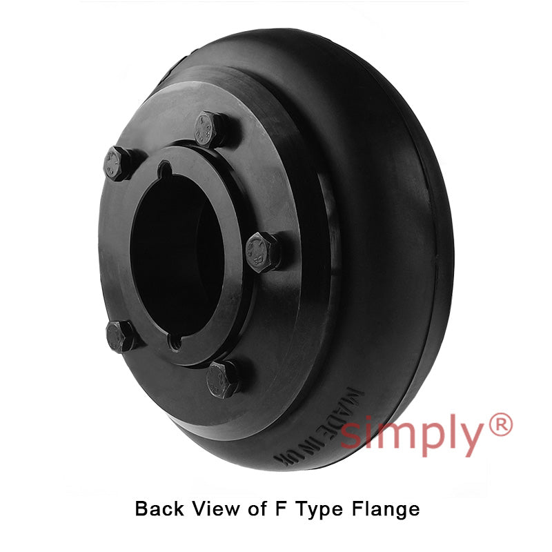 Major Brand F60F/F60B Inner Facing Taper Bore/Pilot Bored Tyre Drive Coupling Assembly with Fire Resistant Antistatic (F.R.A.S) Tyre