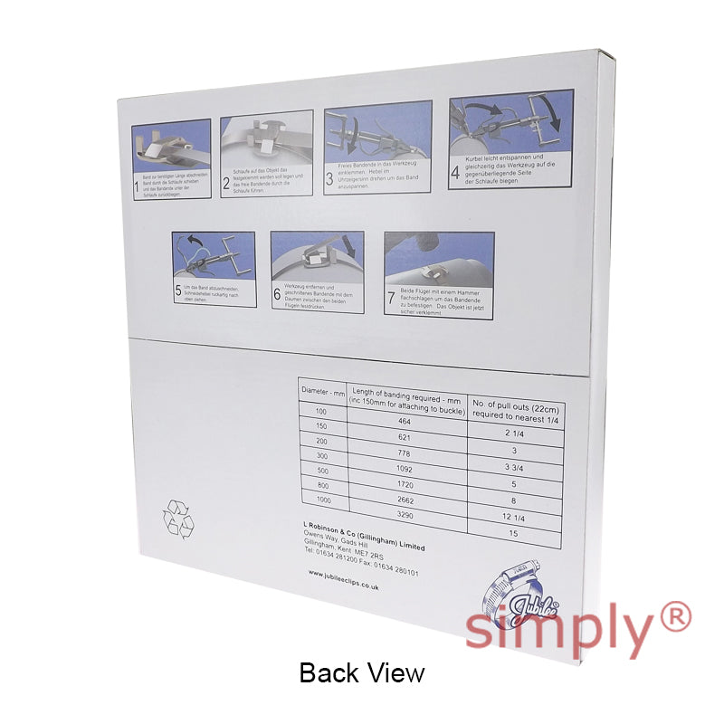 FB16B 304 Stainless Steel Jubilee Flexiband Width 16mm / 5/8 inch Length 30m Roll ONLY