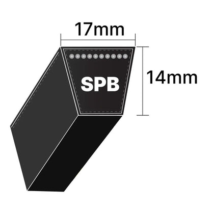 FSPB1800 SPB Section Anti Static Fire Resistant Wrapped V-Belt 17x14mm