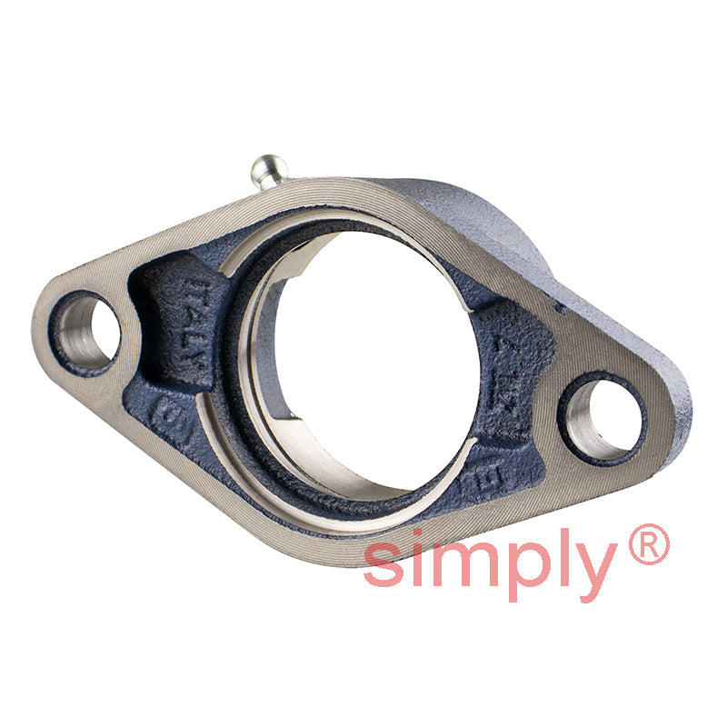 FYTB504M Y-Bearing Flanged Two Bolt Cast Iron Oval Housing Unit 50.8x112x60.5mm