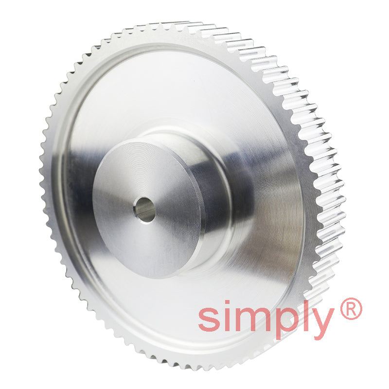 P72-5M-15 - 5mm Pitch 72 Tooth Flangeless HTD Type Aluminium Pilot Bore Timing Pulley for 15mm Wide Belts