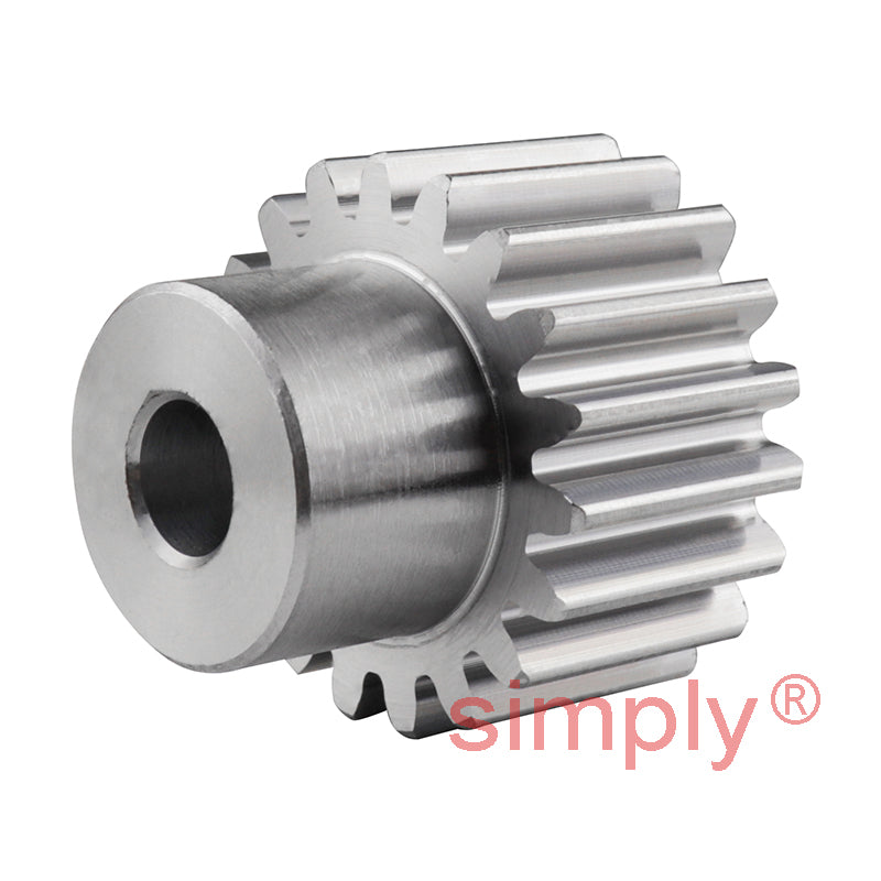 SS15/19B-8 Metric EN8 Spur Gear 19 Tooth 1.5 Mod Pilot Bored 10mm Or Smaller (H8)