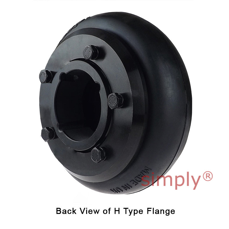 Major Branded F60H/F60H Outer Facing Taper Bores Type Tyre Drive Coupling Assembly with Fire Resistant Antistatic (F.R.A.S) Tyre