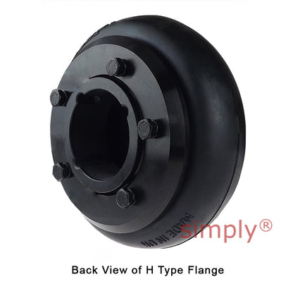 Major Branded F60H/F60B Outer Facing Taper Bore/Pilot Bored Tyre Drive Coupling Assembly with Natural Rubber Tyre
