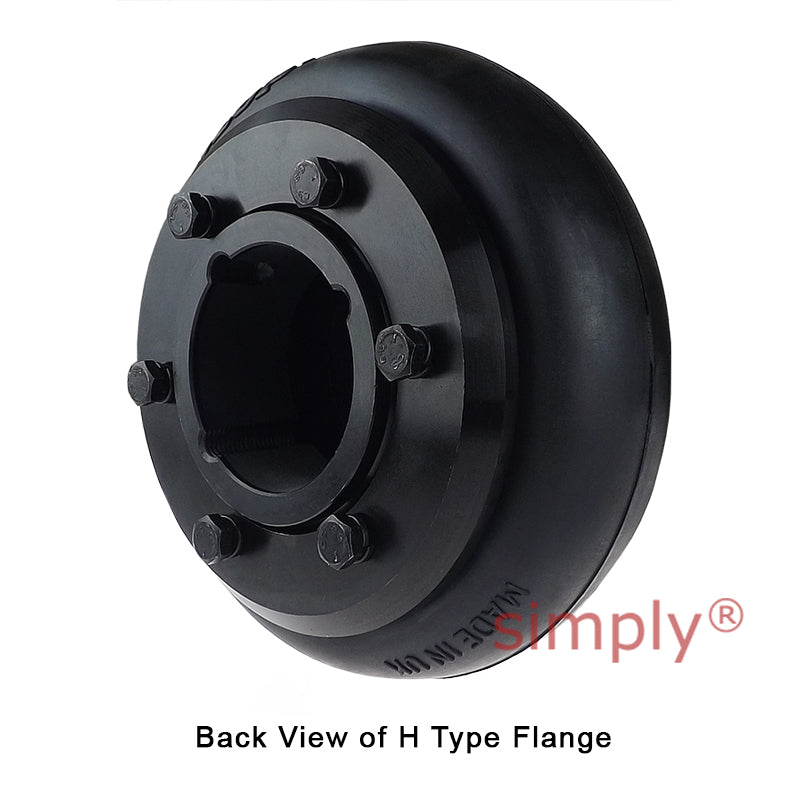 Major Branded F110H/F110B Outer Facing Taper Bore/Pilot Bored Tyre Drive Coupling Assembly with Natural Rubber Tyre