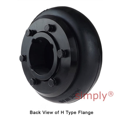 Major Branded F90H/F90B Outer Facing Taper Bore/Pilot Bored Tyre Drive Coupling Assembly with Fire Resistant Antistatic (F.R.A.S) Tyre