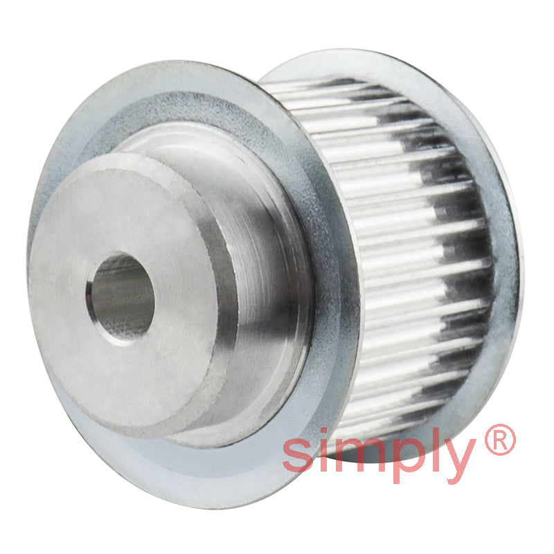 P16-3M-15F - 3mm Pitch 16 Tooth Flanged HTD Type Aluminium Pilot Bore Timing Pulley for 15mm Wide Belts